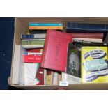 A box of books: Spoken Arabic, Aircraft Gyroscopic Flight Instruments, novels etc.