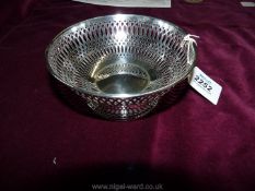 A pierced Silver bonbon Bowl, Birmingham 1913, 5 1/2'' diameter,