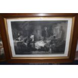 A large wooden framed Print entitled 'The Doctor' taken from the original painting by Luke Fildes R.