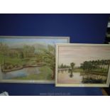 A pair of Oils on board of river landscapes both initialled lower right, WML.