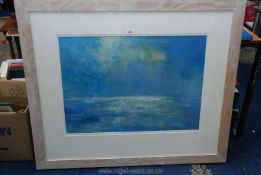 A large framed and mounted acrylic painting 'Blue Light', signed lower right Martyn Vaughn Jones,