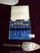 A cased set of six Silver Teaspoons, Birmingham 1931, makers Deykin and Harrison,