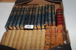 A box of books including 14 x Thackeray, 9 x Tennyson,