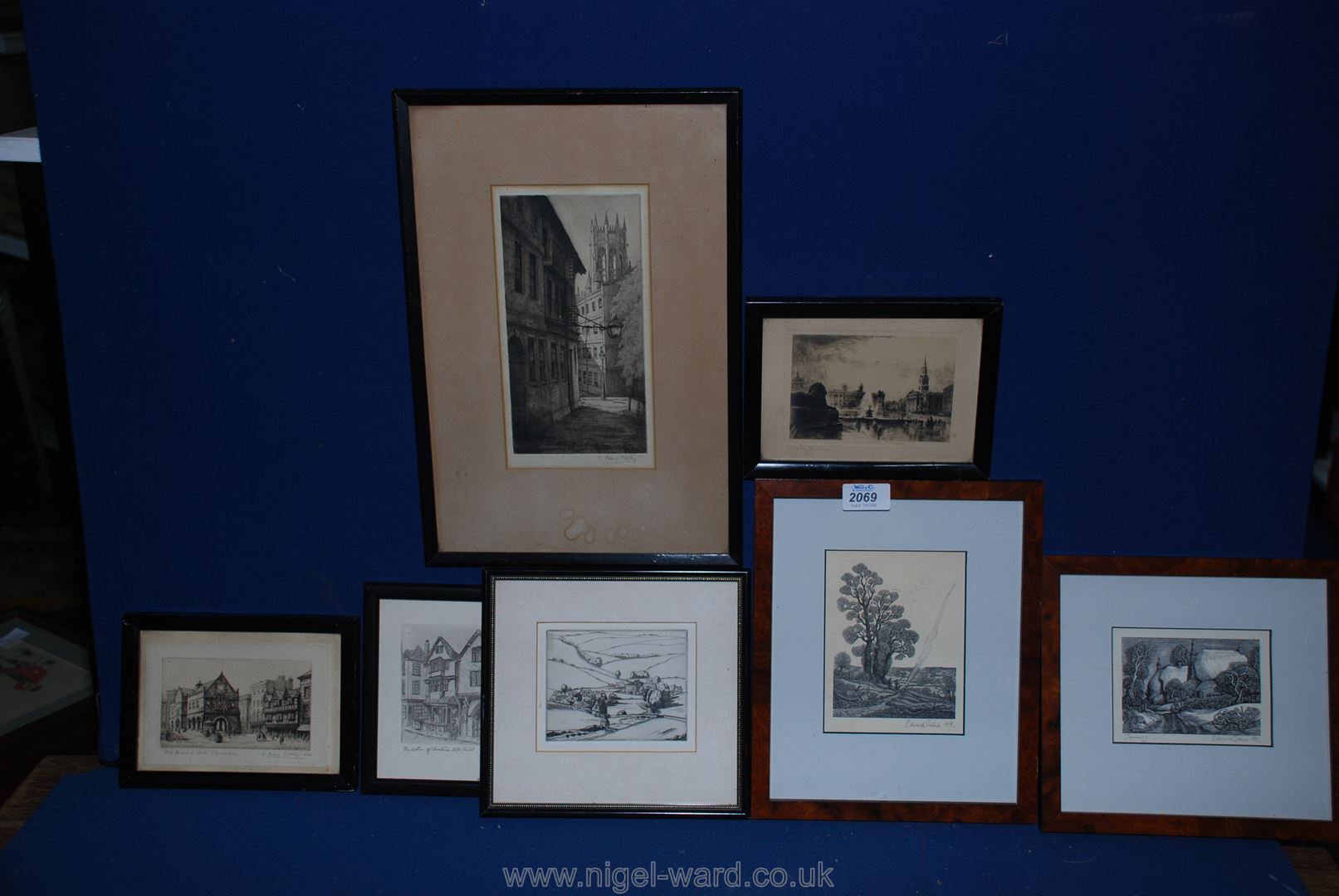 Seven Etchings including Edward Stamp, Leslie Austin, E. Mary Shelley and John Tyson.