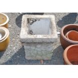 Concrete style squares garden planter 16'' high x 14'' square