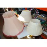 Three various lamp shades.