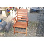 Teak adjustable garden chair