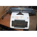 An Olympia typewriter.