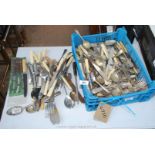 Large quantity of kitchen cutlery including some bone handled style knives etc.