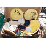 Box of dishes, cereal bowls, oven dishes etc.