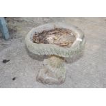 Concrete style ornamental bird bath,