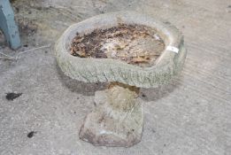 Concrete style ornamental bird bath,