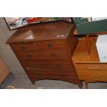 A Pine chest of two short over three long drawers,