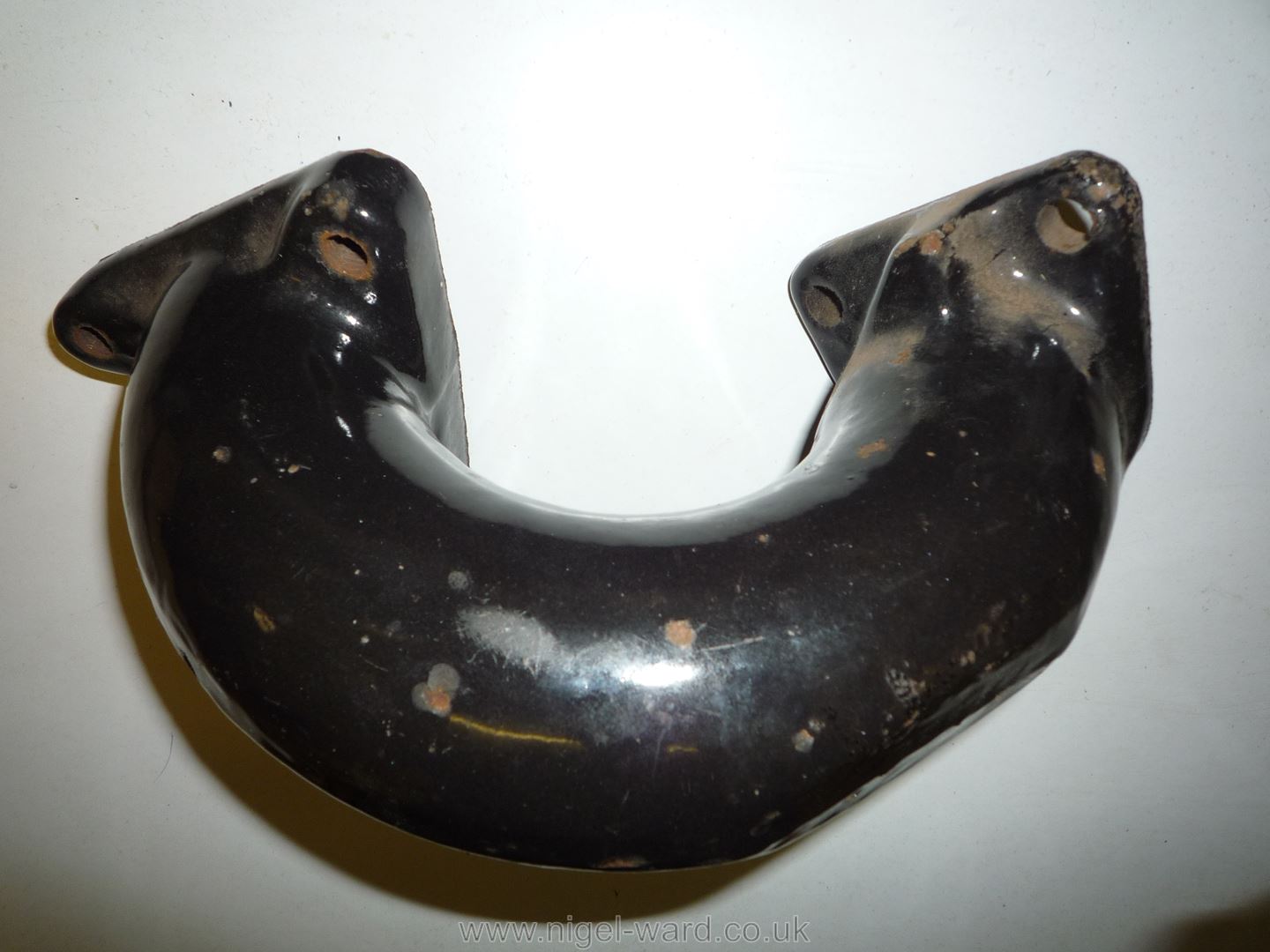 A black enamelled finish exhaust elbow apparently for a Zetor tractor, - Image 2 of 2