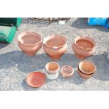 Quantity of ribbon edged garden planters,