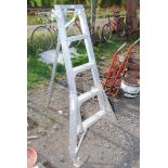 Pair of aluminium four rung apple pickers ladder