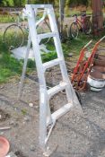 Pair of aluminium four rung apple pickers ladder