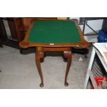 A swivel top Card Table, base a/f, top badly damaged.