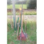 Quantity of garden tools, spade,