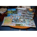 A quantity of 9 made up jigsaw puzzles.