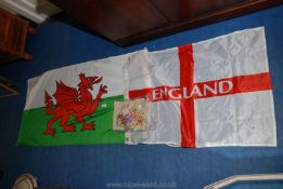 A 'Wales' flag and small 'England' flag etc.