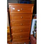 A four drawer bedroom unit, 40" high x 20" wide x 18" deep.