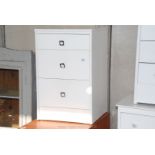 Modern three drawer bedside cabinet