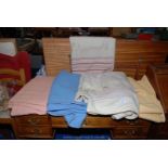 Five various woollen blankets.