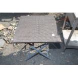 Folding rattan style bistro table,