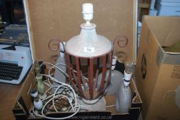 Box of six various table lamps.