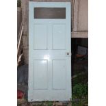 Softwood four panel with glass top interior door,