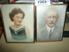 Two yellow metal framed Portrait miniatures,