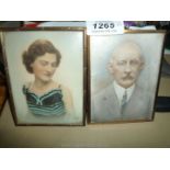Two yellow metal framed Portrait miniatures,