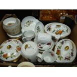 A quantity of Royal Worcester Evesham china including coffee pot, tureen and lids, cup, saucer etc,