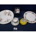 A quantity of Royal Worcester including; two plates, boxed egg coddler, small coffee can,