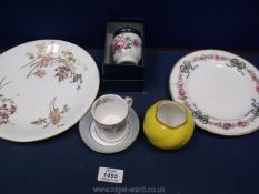 A quantity of Royal Worcester including; two plates, boxed egg coddler, small coffee can,