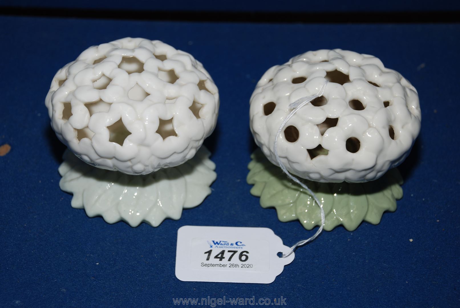 Two matched Royal Worcester posy holders. - Image 4 of 10