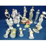 A quantity of figures and ornaments including Wedgwood 'The Dancing Hours' series piece,