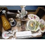A quantity of miscellaneous china including two Watersmeet Studio floral plaques, jugs, vases,