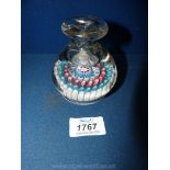 A small dump Vase with millefleur decoration, 3 1/2'' tall.