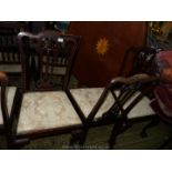 A good and seldom found set of eight Chippendale style Mahogany Dining Chairs having an art nouveau