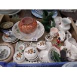 A quantity of miscellaneous china and glass to include; a Franconia bowl, Wade pin dishes,