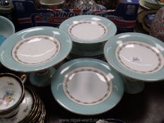 An Alfred B Pearce, London sweet set having two stemmed display plates (one repaired),