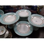 An Alfred B Pearce, London sweet set having two stemmed display plates (one repaired),