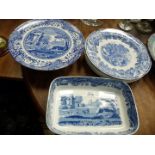 A quantity of blue and white Spode 'Italian' pattern including cake stand,