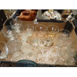 A quantity of glass including sundae dishes, Irish coffee glasses, sherry glasses,