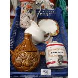 A selection of pottery including a Whisky barrel, Sadlers Onion pot etc.