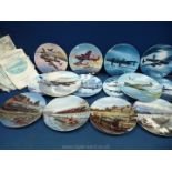 A quantity of Royal Worcester and Davenport plane and train wall Plates (14).