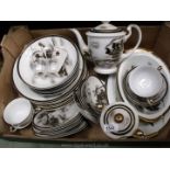 An Oriental Kutani part Dinner/tea set with four cups, four saucers, four tea plates,