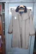 A long waterproof Coat by Jack Murphy Dublin, Heritage Collection, size 14, (zip not working,